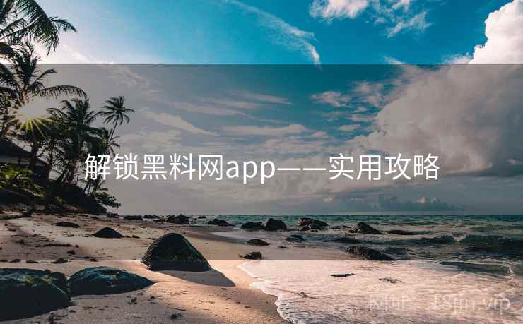 解锁黑料网app——实用攻略